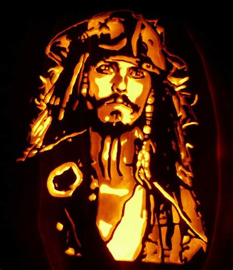 Jack Sparrow Pumpkin Carving Pumpkin Halloween Decorations