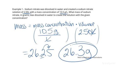 Using Mass Concentration To Find Solute Mass Chemistry
