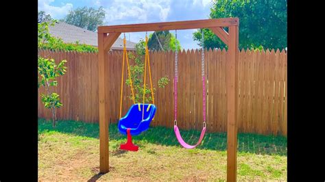 How To Build A Wooden Swing Set For 90 Youtube