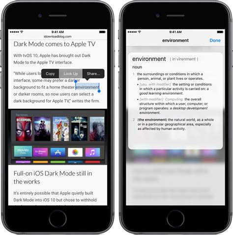 Ios 10 Tidbit Define Has Become Look Up Now Supports Siri Powered