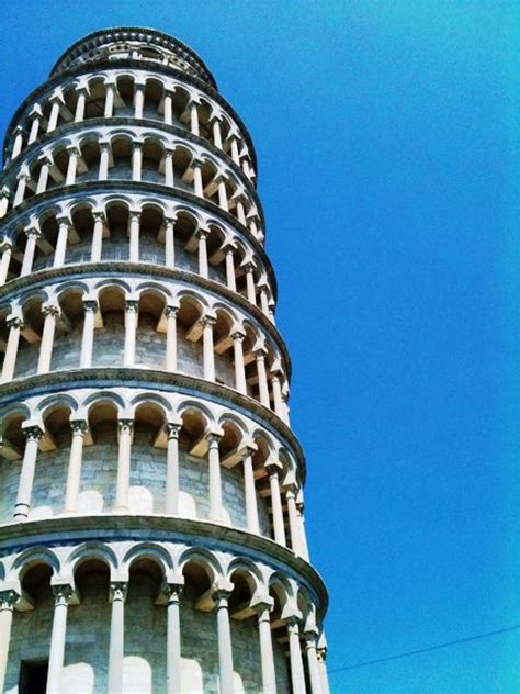Front View Leaning Tower Of Pisa Building Leaning Tower