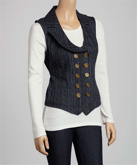 Navy Stripe Double Breasted Vest Zulily Striped Vests Double