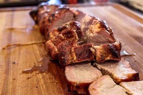Wrap pork with bacon slices, and secure with wooden picks. Simple Smoked Pork Tenderloin Recipe - Click Here for the ...