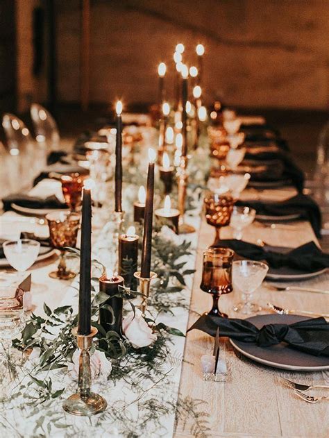 Dark And Moody Wedding Vibes For This Wedding Reception With Candles