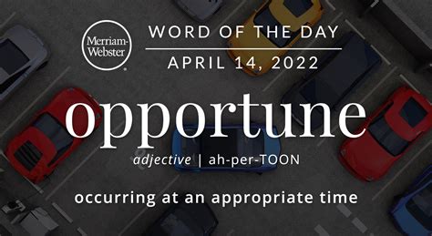 Merriam Webster Word Of The Day Opportune — Michael Cavacinimichael