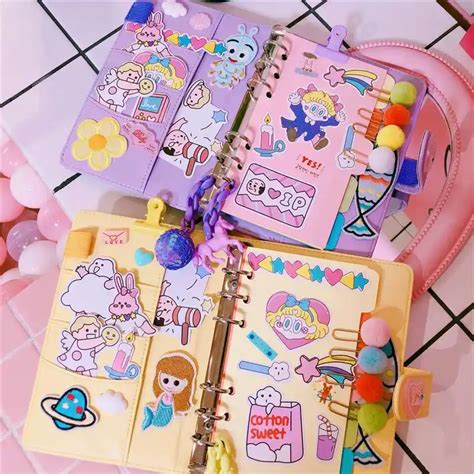 2019 Pink Cute Notebook Notepad Kawaii Planner T Set Pu Leather Creative School Supplies