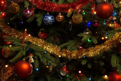Christmas Christmas Tree Decorations Lights Ornaments Xmas 4k