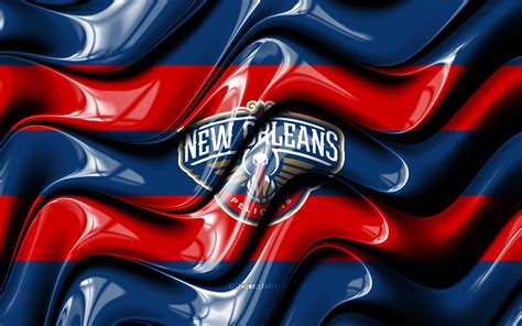 Herunterladen Hintergrundbild New Orleans Pelicans Flagge 4k Blaue