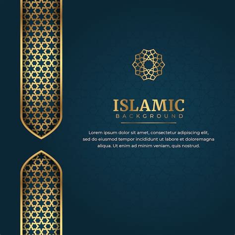 Fondo árabe Islámico Con Marco De Borde De Lujo Elegante Dorado