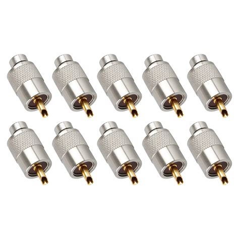 Buy 10 Pack Pl259 Solder Connector Plug With Reducer For Rg8x Coaxial