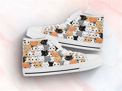Cute Cat Shoes Cat Sneakers Cute Shoes Cat Lover Ts Etsy