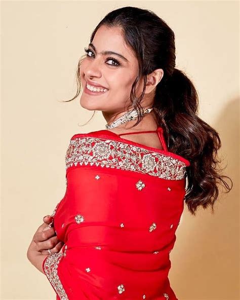 Kajol Exudes Elegance In Pretty Red Saree As She Kickstarts New Year