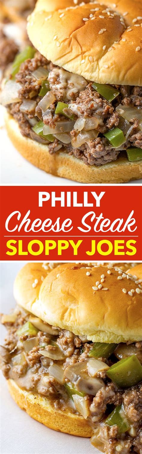 Heat the oil in a large nonstick skillet over medium high. Philly Cheese Steak Sloppy Joes | Simply Happy Foodie