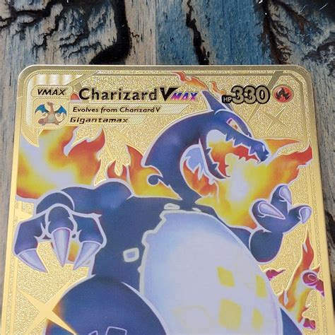 Mavin Charizard Vmax Sv107sv122 Shiny Rare Gold Metal Collectibles