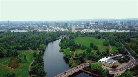 Beautiful Aerial View Of Hyde Park In London Stock Footage Sbv