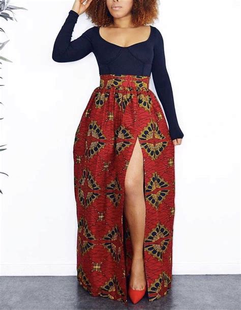 Long African Skirt African Skirt Outfit African Print Maxi Skirt