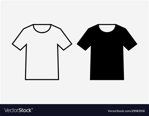T Shirt Shapes Outline And Silhouette Royalty Free Vector