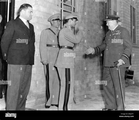 Tehran Conference 1943 Winston Churchill Greeted By Shah Of Persia On