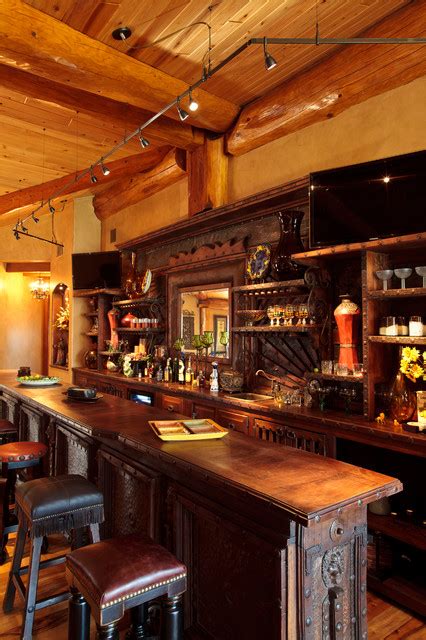 Log Cabin Awesome Traditional Home Bar Dallas By Passion Lighting