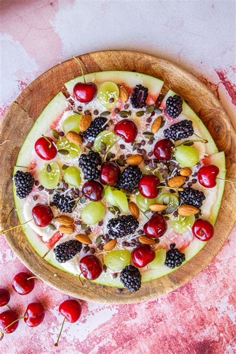Watermelon Fruit Pizza Healthy Vegan Festive Healthyfrenchwife