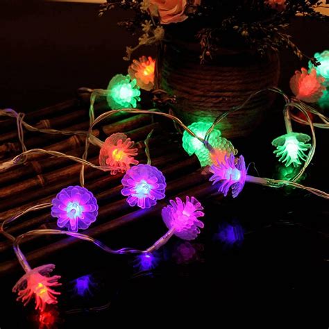 20pcs led pinecone battery led string lights mulited colour