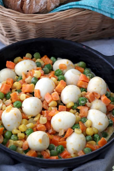 Mixed Vegetables With Quail Eggs Foxy Folksy
