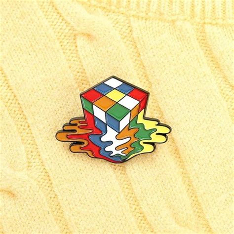Jewelry New Melting Rubiks Cube Enamel Pin Poshmark