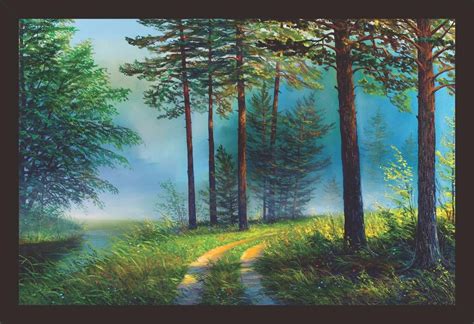 Mad Masters Landscape Colorful Summer Forest Beautiful River Side By
