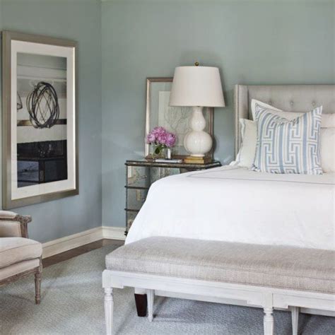 When you think of the best gray paint ideas for bedrooms, you have to consider the accent colors to go take, for example, this bedroom, predominantly gray and adorned with jewel tones in blue and purple. Bedroom Blue Gray Paint | Sherwin Williams Silver Mist ...