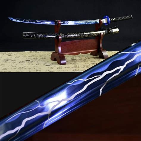 Blue Thunder And Lightning Blade Katana High Manganese Steel Samurai