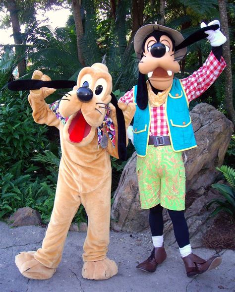 Pluto And Goofy In Their Dino Safari Outfits Disneys Anim Flickr