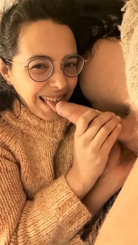 Cfnm Amateur Brunette With Glasses Happily Sucking Oaks22