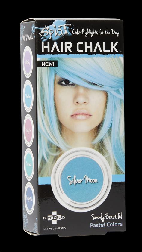 Splat Silver Moon Hair Chalk Temporary Blue Color Highlights