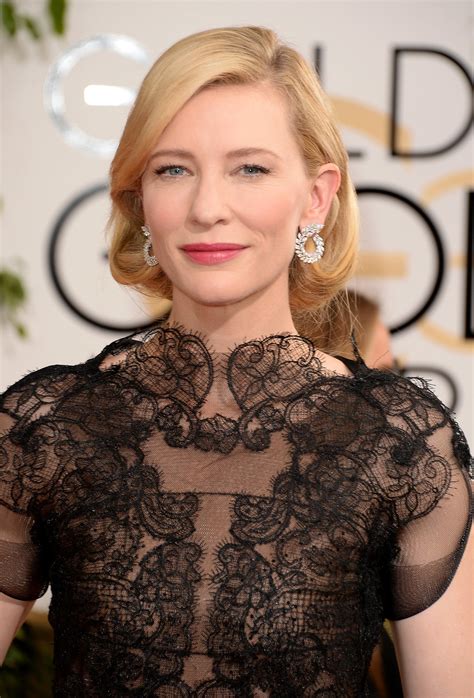 Cate Blanchetts Hair And Makeup At Golden Globes 2014 Popsugar Beauty