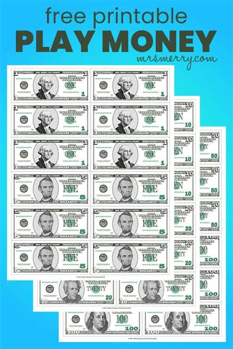 Free Printable Play Money Money Template Uses For Kids