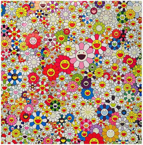 The joyful character has appeared on kanye west album covers. Takashi Murakami - Flowers in Heaven for Sale | Artspace