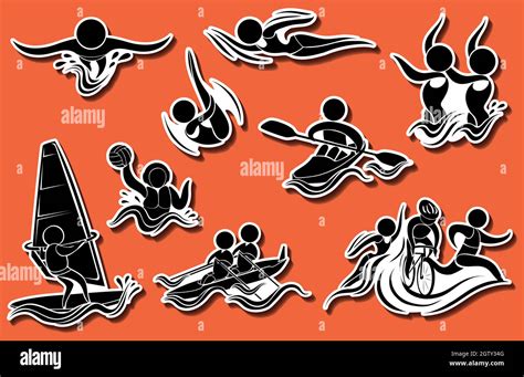 Sport Icons For Water Sports Stock Vector Image And Art Alamy