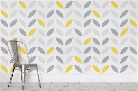 Yellow Abstract Wallpaper Flower Pattern Muralswallpaper