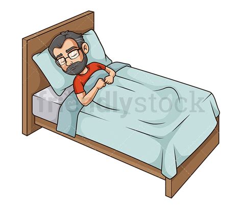 Middle Aged Man Sleeping Cartoon Clipart Vector Friendlystock