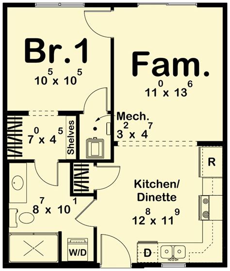 Plan Dj Modern Bed Adu Cottage House Plan Sq Ft Em