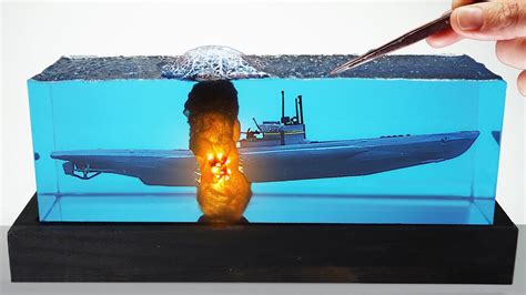 U Boat Underwater Explosion Diorama Epoxy Resin Art Youtube