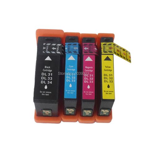 4 Pk Compatible Ink Catridges For Dell 31 32 33 34 For Dell Printer