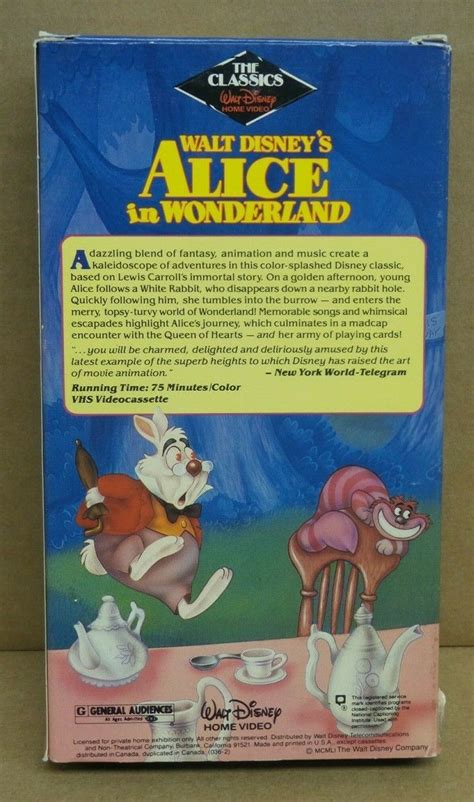 Mavin Vintage Alice In Wonderland Vhs Walt Disney Home Video Rare My