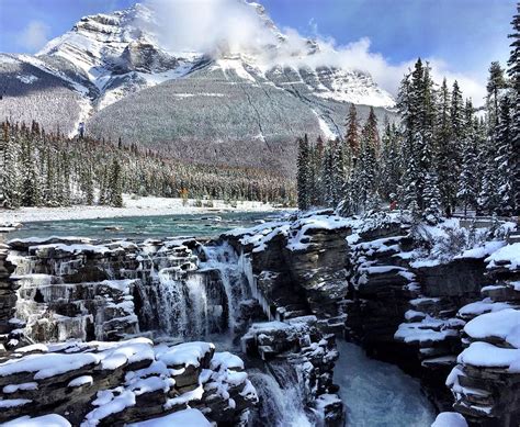 Snow At Athabasca Falls Photograph By Stephanie Ehrhardt Pixels