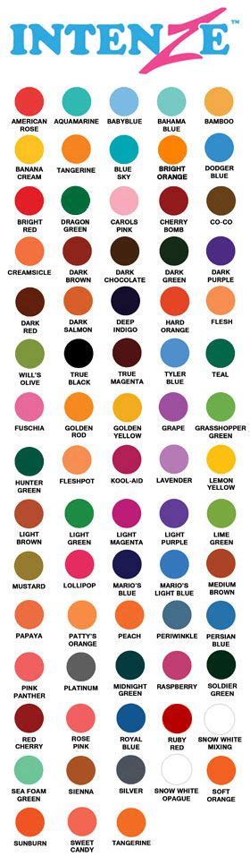 Tattoo Ink Color Chart