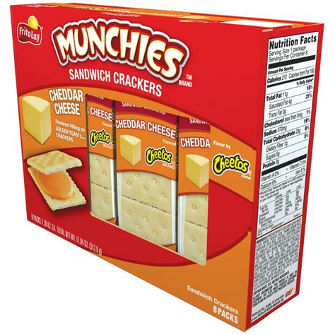 Munchies Cheetos Cheddar Cheese Sandwich Crackers 138 Oz Packs 8 Count