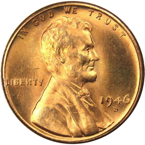 1946 S Lincoln Wheat Cent Bu Uncirculated Mint State Bronze Penny 1c