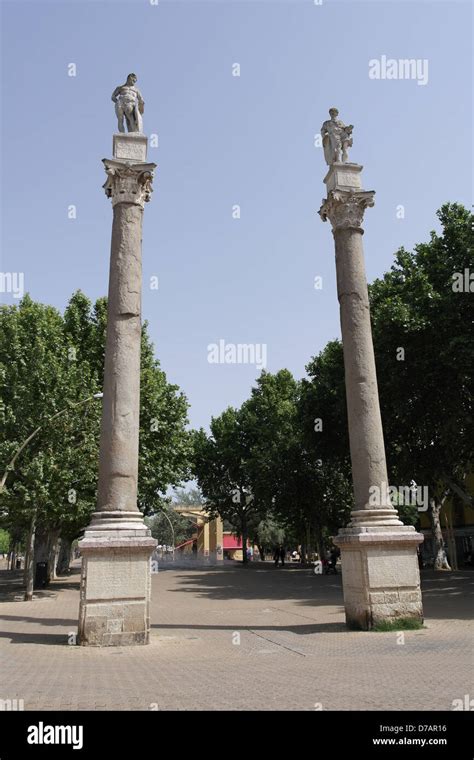 Pillars Of Hercules Seville Stock Photo Alamy