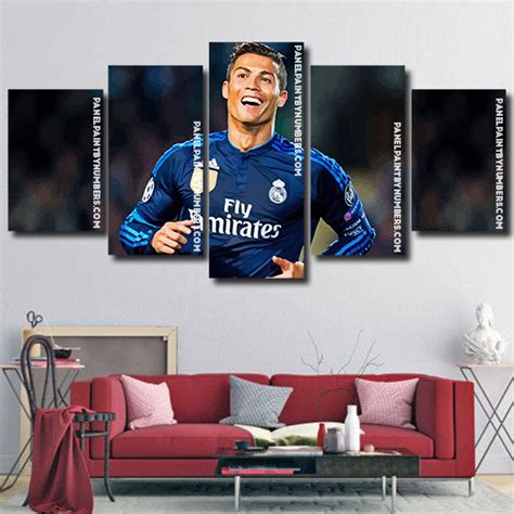 Cristiano Ronaldo 5 Panels Paint By Numbers Panel Paint By Numbers
