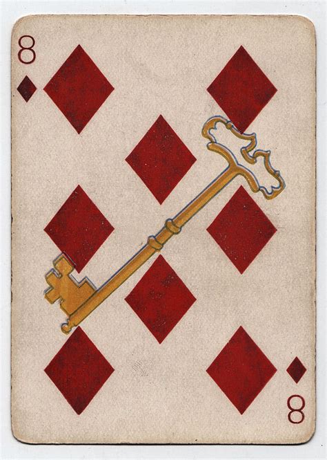 Free Vintage Clip Art Antique Playing Card With Key